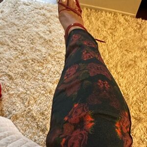 7 For All Mankind Black and Red Skinny Jeans